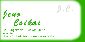 jeno csikai business card