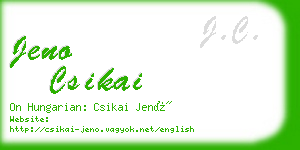 jeno csikai business card